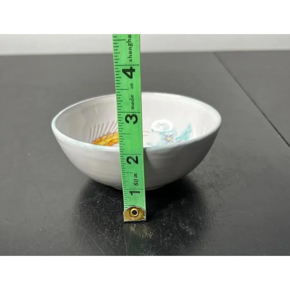 Hand-Painted Ceramic Bowl with Floral Design Made in Italy